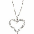 14K White Gold 1 CTW Diamond Heart Necklace